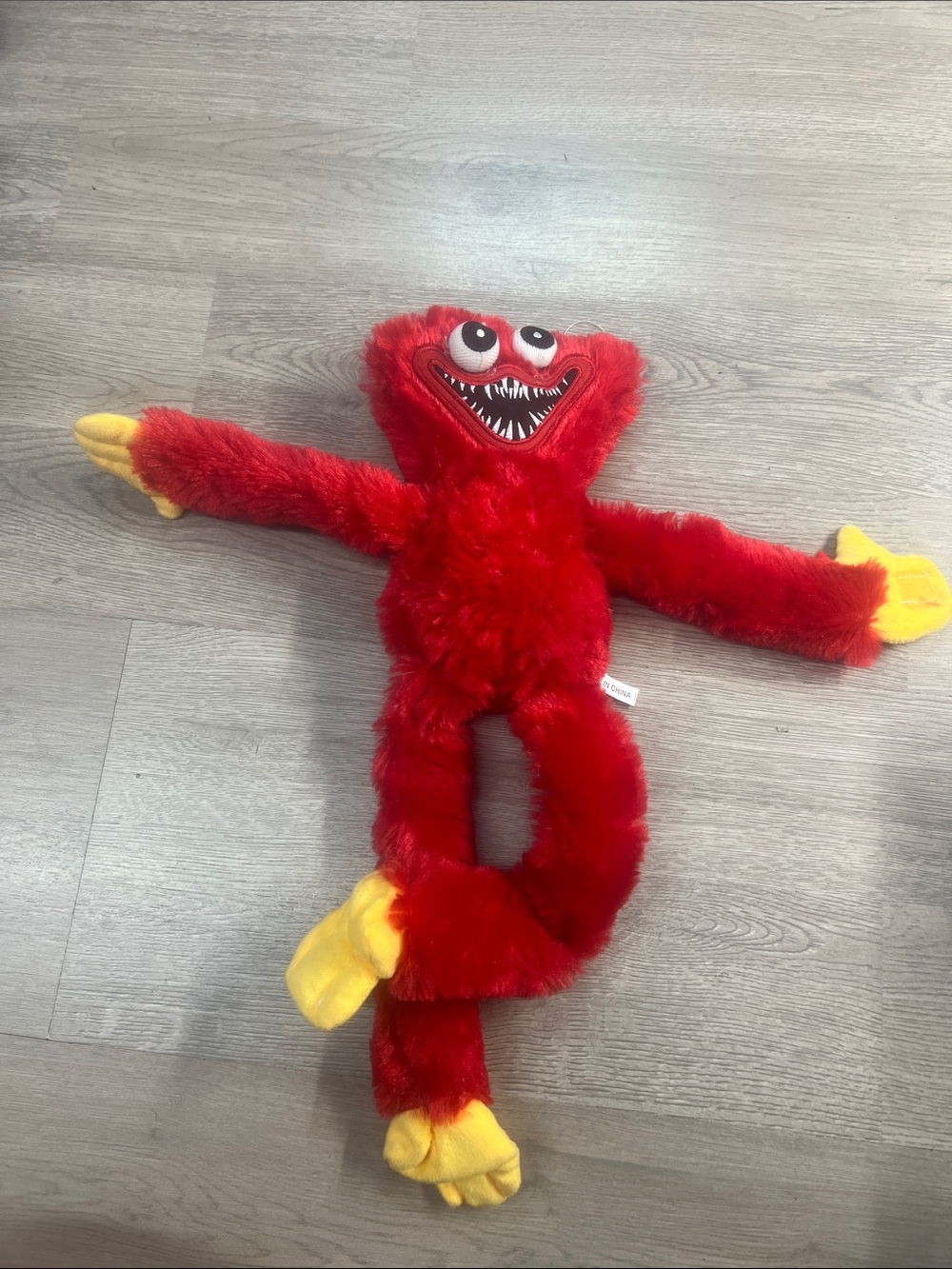 Red Plush Monster Toy with Yellow Hands and Feet - Kids Toy